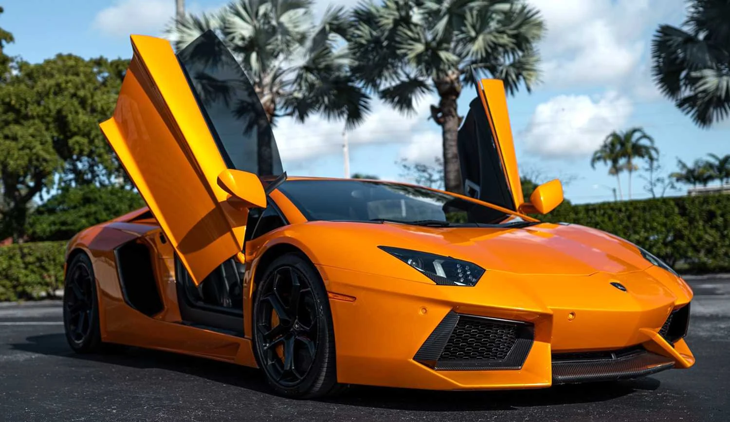 Orange Lamborghini Aventador exterior